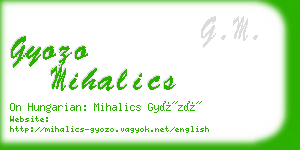 gyozo mihalics business card